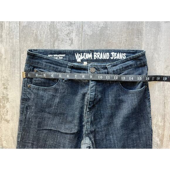 VOLCOM 1991 Straight Ankle Fit Dark Wash Denim Jeans Stretch Size 11 Waist 31 - Picture 8 of 11